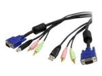 StarTech 10 ft 4-in-1 USB VGA KVM Cable with Audio and Microphone