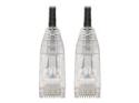 Eaton Tripp Lite Series Cat6 Gigabit Snagless Slim UTP Ethernet Cable (RJ45 M/M), PoE, Black, 8-in. (20.32 cm)