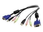StarTech 6 ft 4-in-1 USB VGA KVM Switch Cable with Audio and Microphone