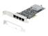 Startech 4-Port 2.5Gbps NBASE-T PCIe Network Card, Intel I225-V Chip, Quad Port Computer Network Card, Multi-Gigabit NIC, PCI Express Server LAN Card, Desktop Ethernet Interface Card, PCI Express 2.0 (PR42GI-NETWORK-CARD) - Left-angle