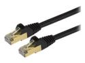 Startech 15ft CAT6A Ethernet Cable, 10 Gigabit Shielded Snagless RJ45 100W PoE Patch Cord, CAT 6A 10GbE STP Network Cable w/Strain Relief, Black, UL Certified Wiring/TIA