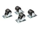 StarTech Heavy Duty Casters for Server Racks/Cabinets, Set of 4 Universal M6 2-inch Swivel Caster Kit, 45x75mm Pattern, Replacement Caster Wheels for 4 Post Racks, Steel/Plastic