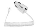 Startech Dual Port Car Charger with Micro USB Cable and USB Port