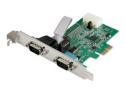 Startech 2-port PCI Express RS232 Serial Adapter Card, PCIe RS232 Serial Host Controller Card, PCIe to Dual Serial DB9 COM Port Card, 16950 UART, Expansion Card, Windows, macOS, Linux