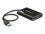 StarTech USB 3.0 to Dual DisplayPort Adapter 4K 60Hz, DisplayLink Certified, Video Converter with External Graphics Card