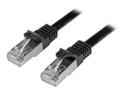 Startech 50cm CAT6 Ethernet Cable, 10 Gigabit Shielded Snagless RJ45 100W PoE Patch Cord, CAT 6 10GbE SFTP Network Cable w/Strain Relief, Black, Wiring is UL Certified/TIA