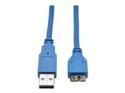 Eaton Tripp Lite Series USB 3.0 SuperSpeed Device Cable (A to Micro-B M/M), Blue, 3 ft. (0.91 m)
