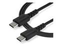 StarTech 2m USB C Charging Cable, Durable Fast Charge & Sync USB 2.0 Type C to USB C Laptop Charger Cord, TPE Jacket Aramid Fiber M/M 60W Black, Samsung S10, S20 iPad Pro MS Surface