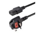 StarTech 6ft (1.8m) UK Computer Power Cable, 18AWG, BS 1363 to C13 Power Cord, 10A 250V, Black Replacement AC Power Cord, Monitor Power Cable, BS 1363 to IEC 60320 C13 Kettle Lead