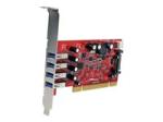 StarTech 4 Port PCI SuperSpeed USB 3.0 Adapter Card with SATA/SP4 Power