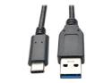 Eaton Tripp Lite Series USB-C to USB-A Cable (M/M), USB 3.2 Gen 1 (5 Gbps), Thunderbolt 3 Compatible, 3 ft. (0.91 m)