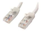 StarTech 75ft CAT6 Ethernet Cable, 10 Gigabit Snagless RJ45 650MHz 100W PoE Patch Cord, CAT 6 10GbE UTP Network Cable w/Strain Relief, White, Wiring is UL Certified/TIA