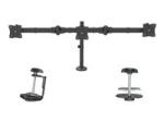 StarTech Desk Mount Triple Monitor Arm, Ergonomic VESA 3 Monitor Mount up to 27", Articulating & Height Adjustable Pole Mount, Tilt/Swivel/Rotate LCD/LED Screen, Desk Clamp/Grommet