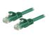 N6PATC5MGN - Startech 5m CAT6 Ethernet Cable, 10 Gigabit Snagless RJ45 650MHz 100W PoE Patch Cord, CAT 6 10GbE UTP Network Cable w/Strain Relief, Green, Wiring is UL Certified/TIA - Right-angle