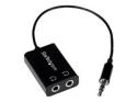Startech Black Slim Mini Jack Headphone Splitter Cable Adapter