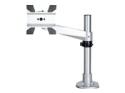 Startech Desk Mount Monitor Arm, VESA or Apple iMac/Thunderbolt Display up to 14kg, Articulating Height Adjustable Single Desktop Monitor Pole Mount, Desk Clamp or Grommet, Silver
