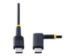 StarTech 1ft (30cm) USB C Charging Cable Right Angle, 60W PD 3A, Heavy Duty Fast Charge USB-C Cable, USB 2.0 Type-C, Durable and Rugged Aramid Fiber, S20/iPad/Pixel