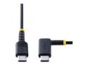 StarTech 1ft (30cm) USB C Charging Cable Right Angle, 60W PD 3A, Heavy Duty Fast Charge USB-C Cable, USB 2.0 Type-C, Durable and Rugged Aramid Fiber, S20/iPad/Pixel