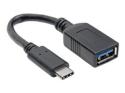 Eaton Tripp Lite Series USB Type-C to USB Type-A Adapter Cable, M/F, 3.1, Gen 1, 5 Gbps, USB-IF, 6 in.