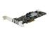 StarTech.com PCI Express (PCIe) SuperSpeed USB 3.0-kortadapter med 4 portar och 4 dedicerade kanaler på 5 Gbps ? UASP ? SATA/LP4-ström - Vänster vinkel