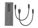 Startech USB-C 10Gbps to M.2 NVMe or M.2 SATA SSD Enclosure, Tool-free M.2 PCIe/SATA NGFF SSD Enclosure, Portable Aluminum Case, USB Type-C & USB-A Host Cables, For 2230/2242/2260/2280