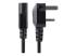StarTech 10ft (3m) UK Computer Power Cable, 18AWG, BS 1363 to C13 Power Cord, 10A 250V, Black Replacement AC Power Cord, TV/Monitor Power Cable, BS 1363 to IEC 60320 C13 Kettle Lead - Close up