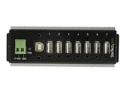 Startech 7 Port USB 2.0 Hub, Metal Industrial USB-A Hub (7x USB-A) with ESD & Surge Protection, Extended Operating Temp -40 to 185°F, Din Rail/Wall/Desk Mountable, USB Expander, Rugged