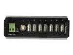 StarTech 7 Port USB 2.0 Hub, Metal Industrial USB-A Hub (7x USB-A) with ESD & Surge Protection, Extended Operating Temp -40 to 185°F, Din Rail/Wall/Desk Mountable, USB Expander, Rugged