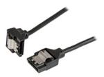 StarTech 12in Latching Round SATA to Right Angle SATA Serial ATA Cable