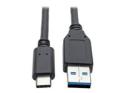 Eaton Tripp Lite Series USB-C to USB-A Cable (M/M), USB 3.2 Gen 1 (5 Gbps), Thunderbolt 3 Compatible, 6 ft. (1.83 m)