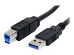StarTech 3 ft / 91cmm Black SuperSpeed USB 3.0 Cable A to B