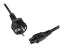StarTech 2m (6ft) Laptop Power Cord, EU Schuko to C5, 2.5A 250V, 18AWG, Notebook / Laptop Replacement AC Cord, Printer/Power Brick Cord, Schuko CEE 7/7 to Clover Leaf IEC 60320 C5