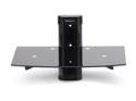 Startech Floating Wall-Mounted AV Shelf, Adjustable Height Shelf For Under TV, Organize A/V Equipment On Black Tempered Glass Shelf