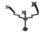 StarTech Triple Monitor Desk Mount For Up To Three 27in Screens, VESA 75x75/100x100, Tool-Less Arm Adjustments, C-Clamp/Grommet Mount, Spring-Assisted Arms