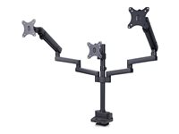 Startech Triple Monitor Desk Mount For Up To Three 27in Screens, VESA 75x75/100x100, Tool-Less Arm Adjustments, C-Clamp/Grommet Mount, Spring-Assisted Arms