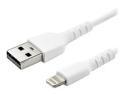 Startech 1m tålig vitt USB-A till Blixtkabel