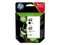HP 62 - 2-pack - pigmented black, colour (cyan, magenta, yellow)