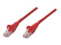 Intellinet Network Patch Cable, Cat5e, 0.25m, Red, CCA, U/UTP, PVC, RJ45, Gold Plated Contacts, Snagless, Booted, Lifetime Warranty, Polybag
