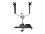 StarTech StarTech.com Wall Mount Workstation, Articulating Standing Desk w/ Ergonomic Height Adjustable Dual Monitor Arm & Keyboard Tray, 2x 30" VESA Displays, Foldable Wall Mounted Sit Stand Desk