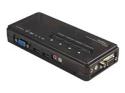 Startech 4 Port Black USB KVM Switch Kit with Cables and Audio