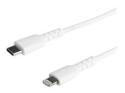 Startech 6 ft(2m) Durable White USB-C to Lightning Cable, Heavy Duty Rugged Aramid Fiber USB Type A to Lightning Charger/Sync Power Cord, Apple MFi Certified iPad/iPhone 12 Pro Max