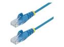 Startech 2m Slim LSZH CAT6 Ethernet Cable, 10 Gigabit Snagless RJ45 100W PoE Patch Cord, CAT 6 10GbE UTP Network Cable w/Strain Relief, Blue, ETL, Low Smoke Zero Halogen