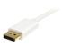 StarTech 2m 6 ft White Mini DisplayPort to DisplayPort 1.2 Adapter Cable M/M - Close up