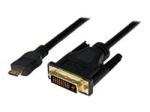 StarTech 1m (3.3 ft) Mini HDMI to DVI Cable, DVI-D to HDMI Cable (1920x1200p), 19 Pin HDMI Mini (C) Male to DVI-D Male, Digital Monitor Cable Adapter M/M, Single Link, Black
