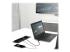 Startech Conference Room Docking Station with Power/Charging; Table Connectivity AV Box, Universal USB-C Laptop Dock, 60W PD, 4K HDMI, USB Hub, Audio, 1x AC Outlet, 2xUSB Charge Ports - Left-angle