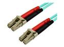 StarTech.com 15 m OM4 LC to LC Multimode Duplex Fiber Optic Patch Cable- Aqua