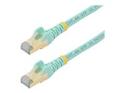 Startech 35ft CAT6A Ethernet Cable, 10 Gigabit Shielded Snagless RJ45 100W PoE Patch Cord, CAT 6A 10GbE STP Network Cable w/Strain Relief, Aqua, UL Certified Wiring/TIA