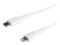 Startech (1m) Durable White USB-C to Lightning Cable, Heavy Duty Rugged Aramid Fiber USB Type A to Lightning Charger/Sync Power Cord, Apple MFi Certified iPad/iPhone 12 Pro Max