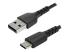 StarTech.com 2 m USB 2.0 till USB-C-kabel -&nbsp;svart&nbsp; - Höger vinkel