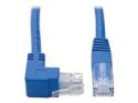 Eaton Tripp Lite Series Cat6 Patch Cable Up-Angled Gigabit RJ45 UTP Molded M/M Blue 1ft